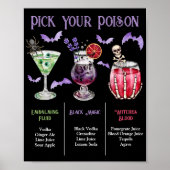 Wählen Sie Ihr Poison Halloween 3 Cocktailmenü Poster (Vorne)