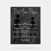 Wählen Sie Ihr Poison Skeleton Wedding Bar Menu Acrylschild (Vorderseite)