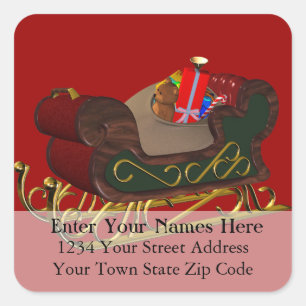 Wählen Sie Ihr Weihnachtsadressen-Etikett aus Quadratischer Aufkleber