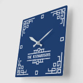 Wählen Sie Ihre Art Deco Retro Geometric Border Quadratische Wanduhr (Winkel)