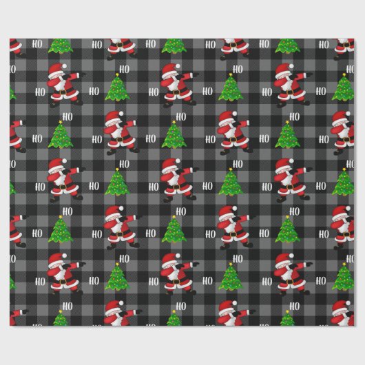 Wählen Sie Ihre eigene Farbe Funny Santa Claus Dab Geschenkpapier (Flach)