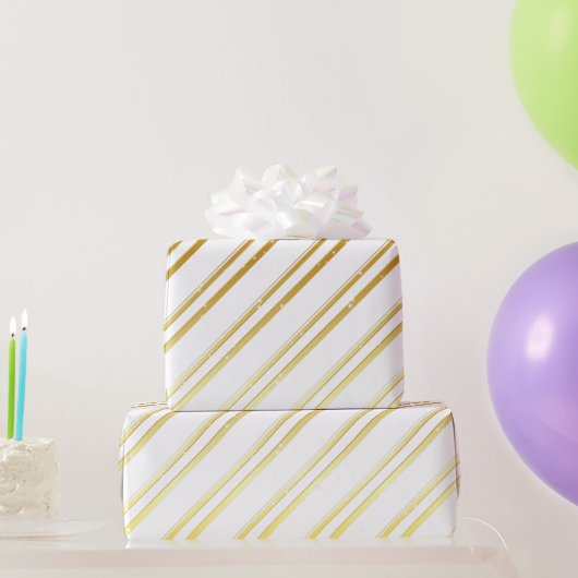 Wählen Sie Ihre eigene Farbe mit goldenen Streifen Geschenkpapier (Partygeschenke)