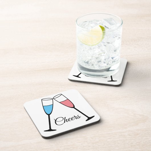 Wählen Sie Ihre eigene Farbe - Spaß Champagner Gla Getränkeuntersetzer (Rechte Seite)