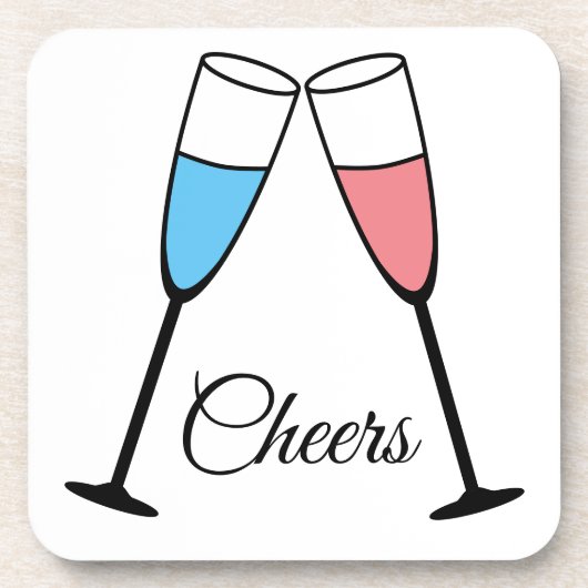 Wählen Sie Ihre eigene Farbe - Spaß Champagner Gla Getränkeuntersetzer (Vorderseite)