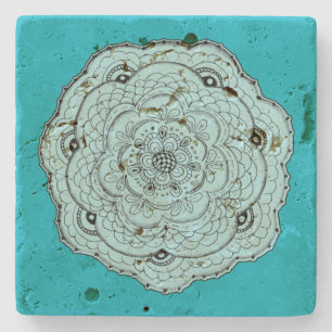 Wählen Sie Ihre eigene Farbleiste Doily Blume Steinuntersetzer