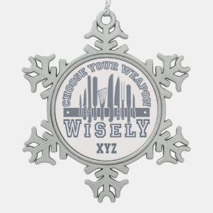 Wählen Sie Ihre eigene maßgeschneiderte Monogramm- Schneeflocken Zinn-Ornament