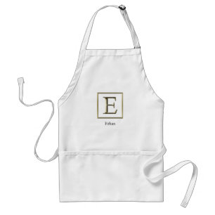 Wählen Sie Ihre eigene Shiny Gold Monogram Schür Schürze