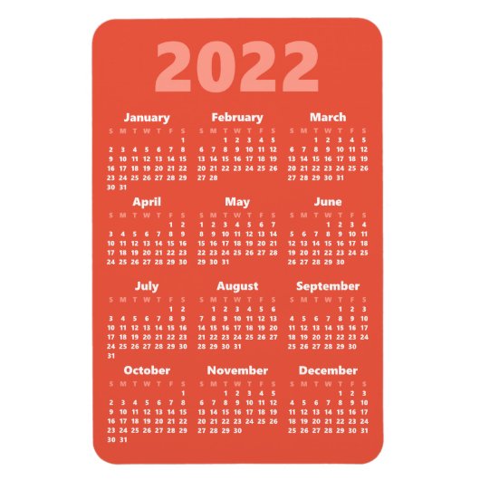 Wählen Sie Ihre eigenen Farben | 2022 Kalender Mag Magnet (Vertikal)