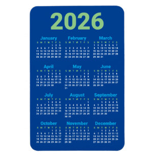 Wählen Sie Ihre eigenen Farben 2026 Kalender Mag Magnet