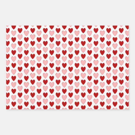 Wählen Sie Ihre eigenen Farben - Valentinherzen. Geschenkpapier Set (Vorderseite)