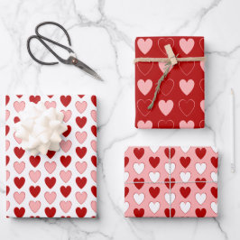 Wählen Sie Ihre eigenen Farben - Valentinherzen. Geschenkpapier Set