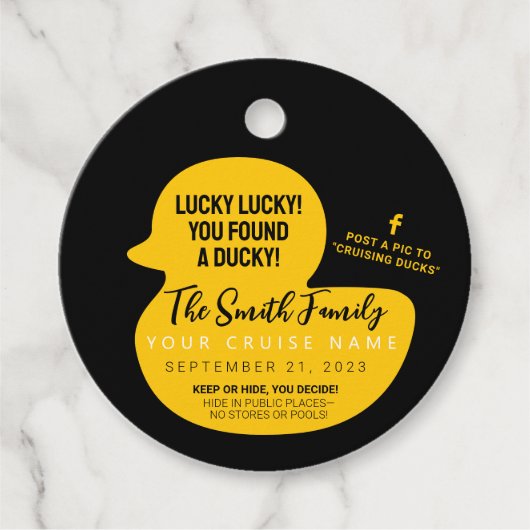 Wählen Sie Ihre Farbe Cruise Duck Geschenkanhänger (Vorderseite)