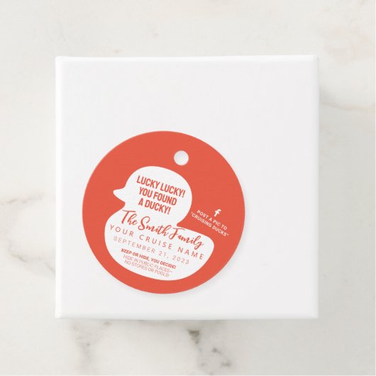 Wählen Sie Ihre Farbe Cruise Duck Geschenkanhänger (Beispiel)