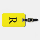 WÄHLEN SIE IHRE FARBE-, Gelb- und Schwarz-Monogram Gepäckanhänger (Vorderseite horizontal)