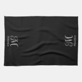 Wählen Sie Ihre Farbe Modernste Minimale Monogramm Geschirrtuch (Horizontal)