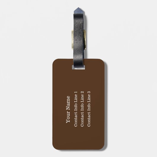 WÄHLEN SIE IHRE FARBE ODER DIE dunkelbraune Monogr Gepäckanhänger (Rückseite vertikal)