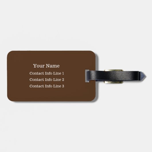 WÄHLEN SIE IHRE FARBE ODER DIE dunkelbraune Monogr Gepäckanhänger (Rückseite horizontal)
