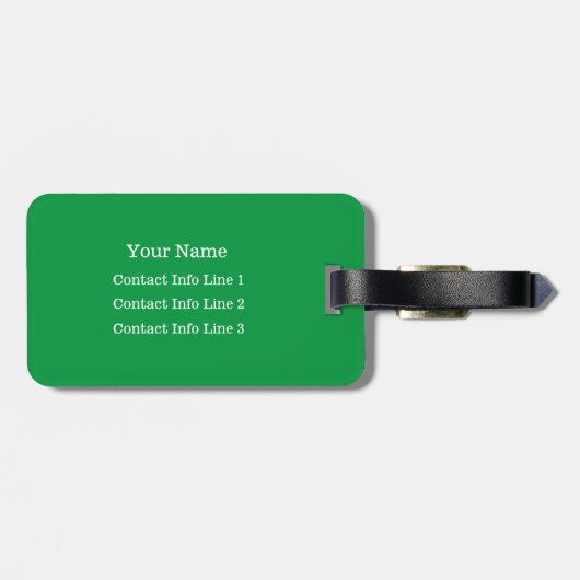 WÄHLEN SIE IHRE FARBE ODER DIE grüne Monogramm-Tas Gepäckanhänger (Rückseite horizontal)