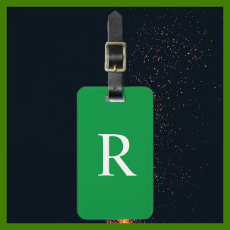 WÄHLEN SIE IHRE FARBE ODER DIE grüne Monogramm-Tas Gepäckanhänger