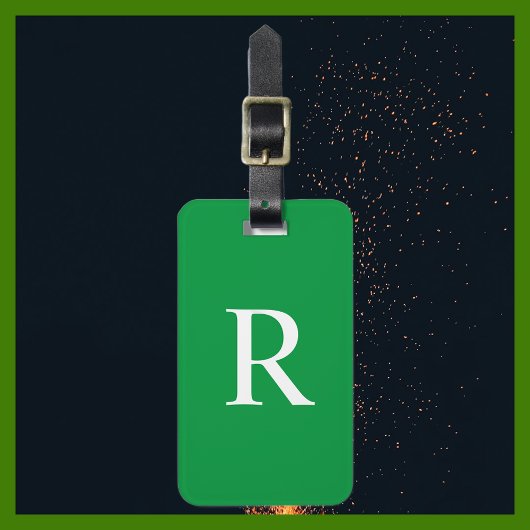 WÄHLEN SIE IHRE FARBE ODER DIE grüne Monogramm-Tas Gepäckanhänger