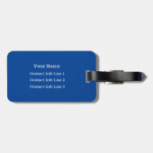 WÄHLEN SIE IHRE FARBE- ODER Dunkelblaue Monogramm- Gepäckanhänger (Rückseite horizontal)