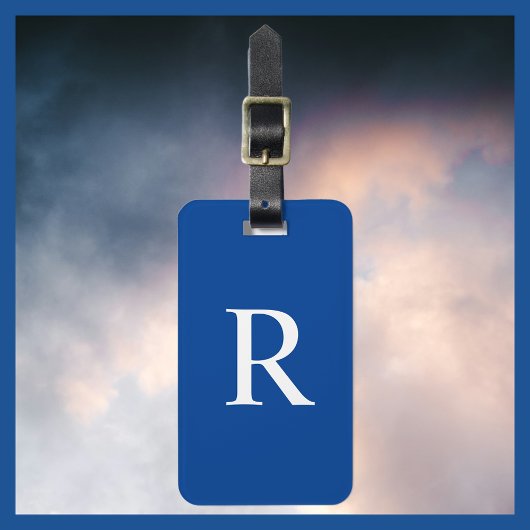 WÄHLEN SIE IHRE FARBE- ODER Dunkelblaue Monogramm- Gepäckanhänger