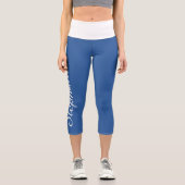 WÄHLEN SIE IHRE FARBE ODER IHREN blau-weißen Yoga. Capri Leggings (Vorderseite)