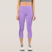 WÄHLEN SIE IHRE FARBE oder lila, Name, Yoga Capri  Leggings (Vorderseite)