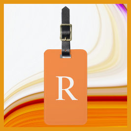 WÄHLEN SIE IHRE FARBE ODER Orangefarbene Monogramm Gepäckanhänger