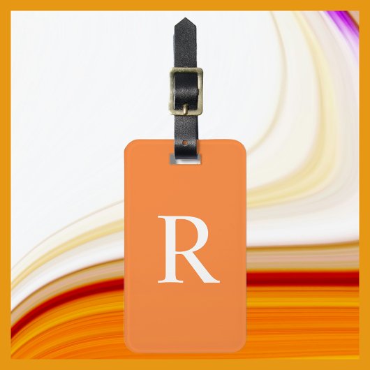 WÄHLEN SIE IHRE FARBE ODER Orangefarbene Monogramm Gepäckanhänger