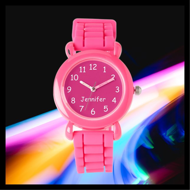 WÄHLEN SIE IHRE FARBEN, Name, Kinder Pink Wrist Armbanduhr (Von Creator hochgeladen)