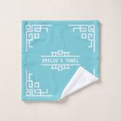 Wählen Sie Ihre Farbkunst-Deko-Retro geometrische Badhandtuch Set (Waschlappen)