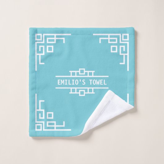 Wählen Sie Ihre Farbkunst-Deko-Retro geometrische Badhandtuch Set (Waschlappen)