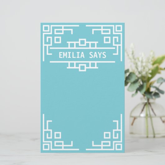 Wählen Sie Ihre Farbkunst-Deko-Retro geometrische Briefpapier (Stehend Vorderseite)