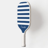 Wählen Sie Ihre Farbstreifen - Navy Blue & White Pickleball Schläger (Links)
