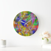 Wählen Sie Ihre Jahresfarben unter Abstraktem Glas Große Wanduhr (Zuhause)
