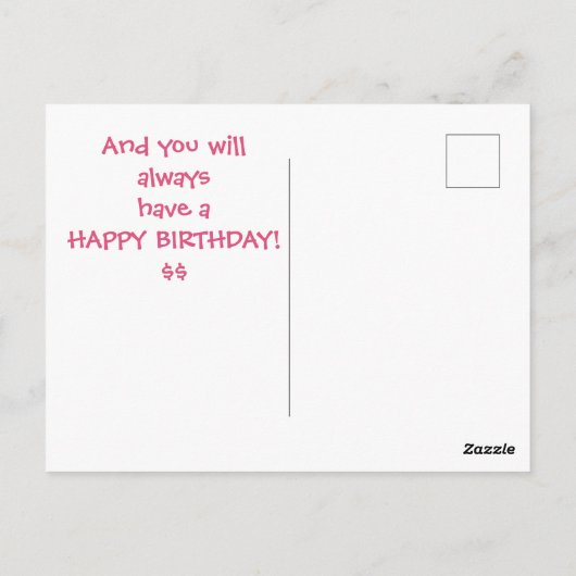 Wählen Sie Ihre Männer wie Schokolade, Reich Postkarte (Rückseite)