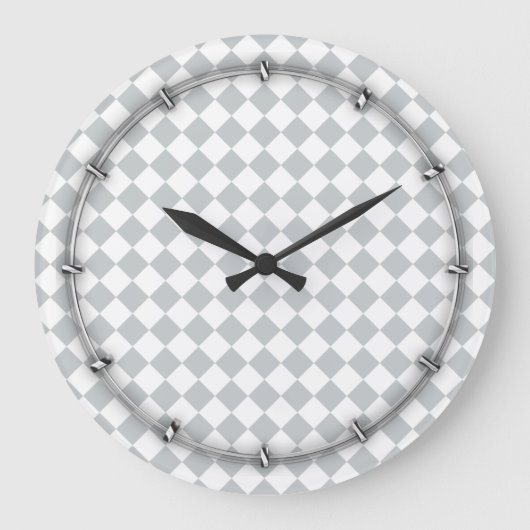 Wählen Sie Ihre Schachbrett-Farbe Einfach anpassen Große Wanduhr (Vorderseite)