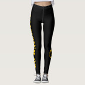 WÄHLEN SIE IHRE SCHULE FARBEN Name Black Gold Leggings (Vorderseite)