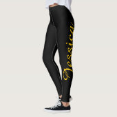 WÄHLEN SIE IHRE SCHULE FARBEN Name Black Gold Leggings (Links)