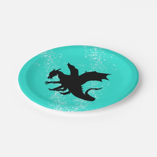 Wählen Sie Ihre Silhouette für den Farbdrachen aus Pappteller (Schrägansicht)