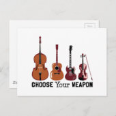 Wählen Sie Ihre Waffe aus Postkarte (Vorne/Hinten)