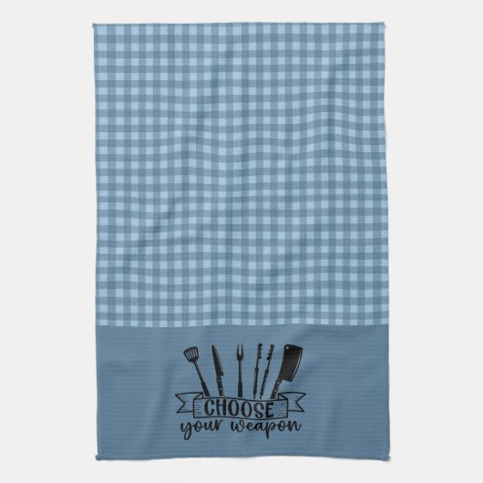 Wählen Sie Ihre Waffe - Blue Buffalo Kariert Geschirrtuch (Vertikal)