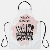 Wählen Sie Ihre Waffe Küchenwerkzeuge Pink Splash Schürze (Vorderseite)