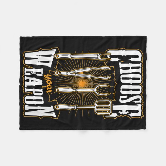 Wählen Sie Ihre Waffen Grill Utensils Funny Grille Fleecedecke (Vorderseite (Horizontal))