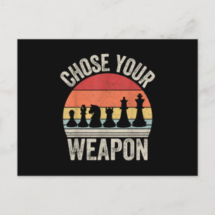 Wählen Sie Ihre Weapon Funny Schach Stücke Ankündigungspostkarte