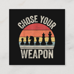 Wählen Sie Ihre Weapon Funny Schach Stücke Quadratische Visitenkarte