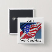 Wählen Sie "Ihren Bewerber" - Kampagnen-Wahl-Knopf Button (Vorne & Hinten)