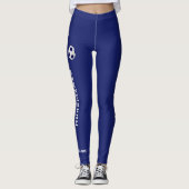 WÄHLEN SIE IHREN FARBEN- oder Blue-Soccer-Teamname Leggings (Vorderseite)