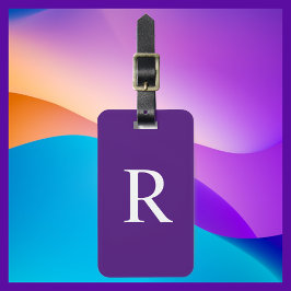 WÄHLEN SIE IHREN FARBEN- ODER Eggplant-Lila Monogr Gepäckanhänger